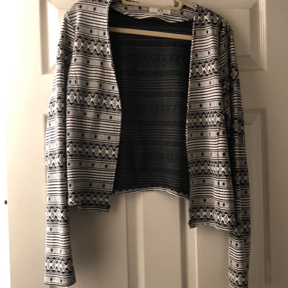 JACK by BB Dakota Black and White Tribal Blazer